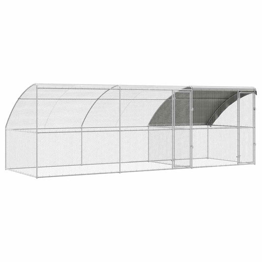 Hühnerkäfig Silber 600 x 200 x 198.5 cm Verzinkter Stahl