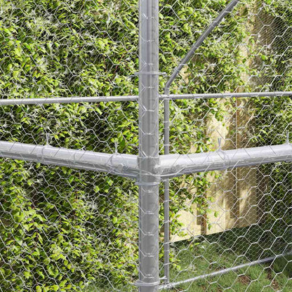 Hühnerkäfig Silber 800 x 200 x 198.5 cm Verzinkter Stahl