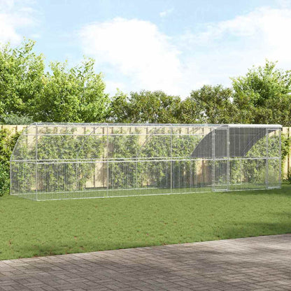 Hühnerkäfig Silber 800 x 200 x 198.5 cm Verzinkter Stahl