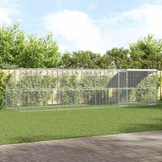 Hühnerkäfig Silber 800 x 200 x 198.5 cm Verzinkter Stahl