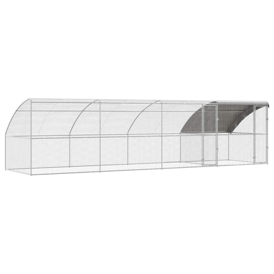 Hühnerkäfig Silber 800 x 200 x 198.5 cm Verzinkter Stahl