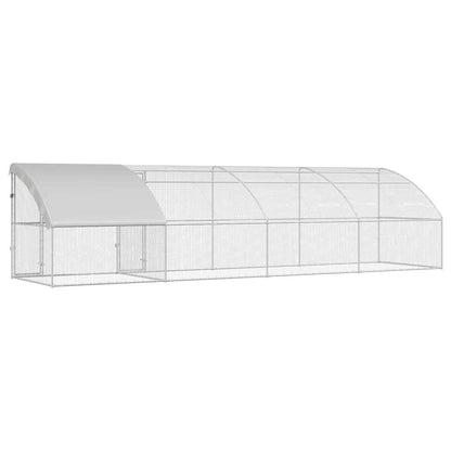 Hühnerkäfig Silber 800 x 200 x 198.5 cm Verzinkter Stahl