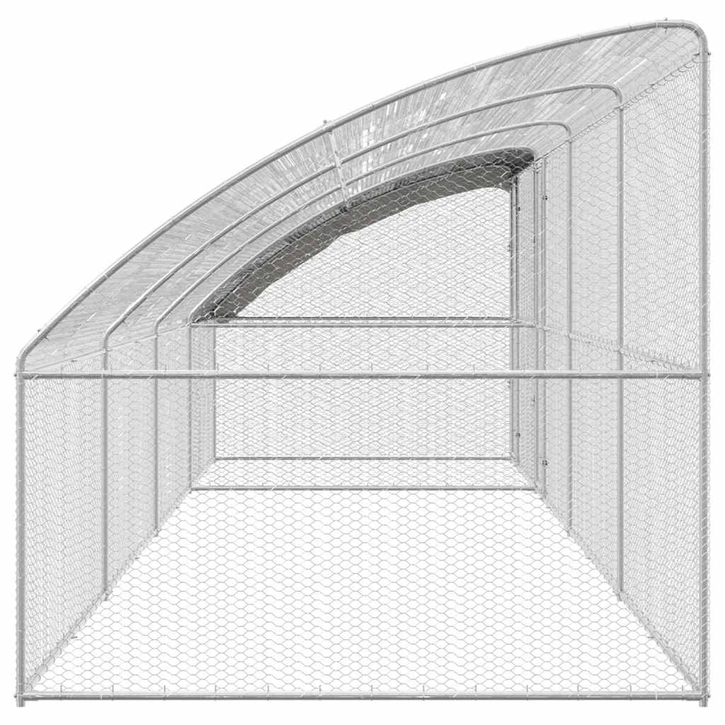 Hühnerkäfig Silber 800 x 200 x 198.5 cm Verzinkter Stahl