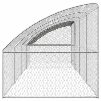 Hühnerkäfig Silber 800 x 200 x 198.5 cm Verzinkter Stahl