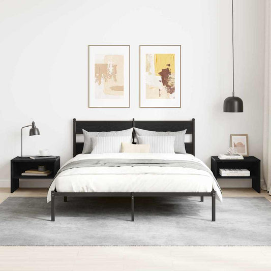 Nachttisch 2 pcs Schwarz Eichen-Optik 40 x 40 x 30 cm