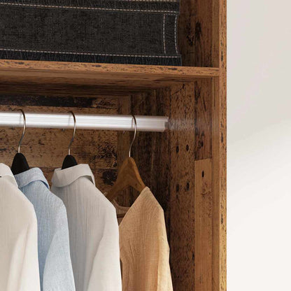 Kleiderschrank mit Regal mit Speicher Altholz Holzwerkstoff