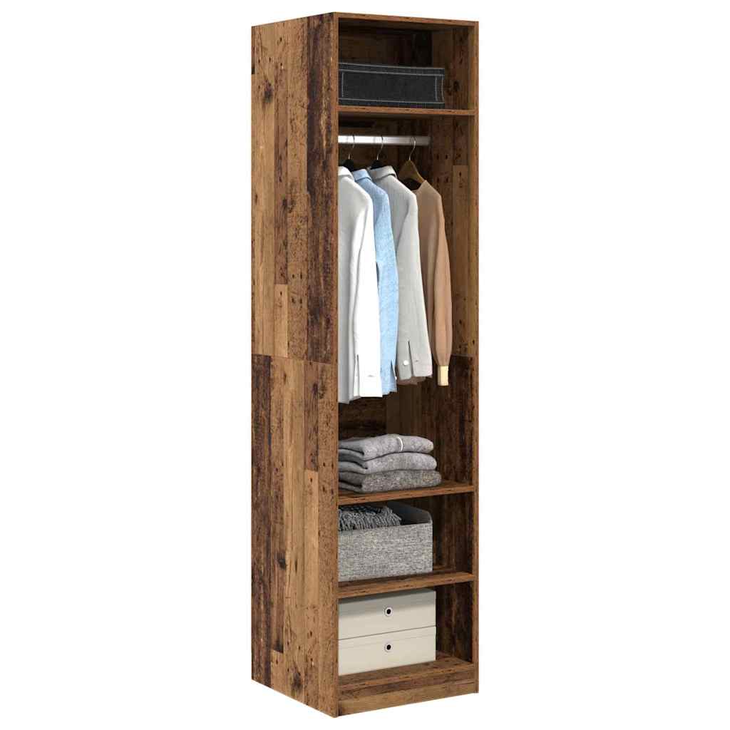 Kleiderschrank mit Regal mit Speicher Altholz Holzwerkstoff