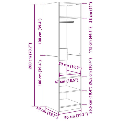 Kleiderschrank mit Regal mit Speicher Altholz Holzwerkstoff