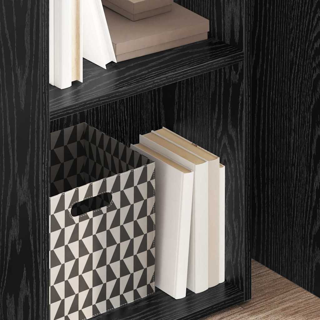 Bücherregal Schwarz Eichen-Optik 40 x 30 x 114 cm Holzwerkstoff