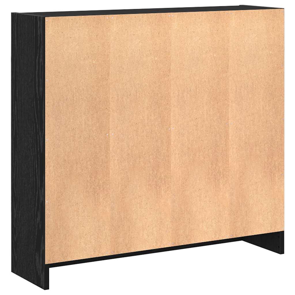 Bücherregal Schwarz Eichen-Optik 80 x 24 x 109 cm Holzwerkstoff