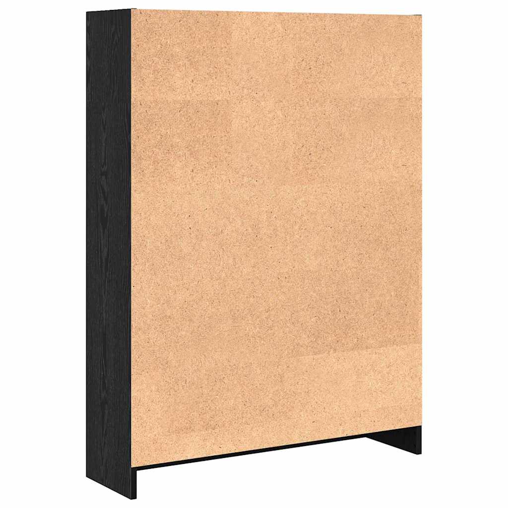Bücherregal Schwarz Eichen-Optik 80 x 24 x 109 cm Holzwerkstoff