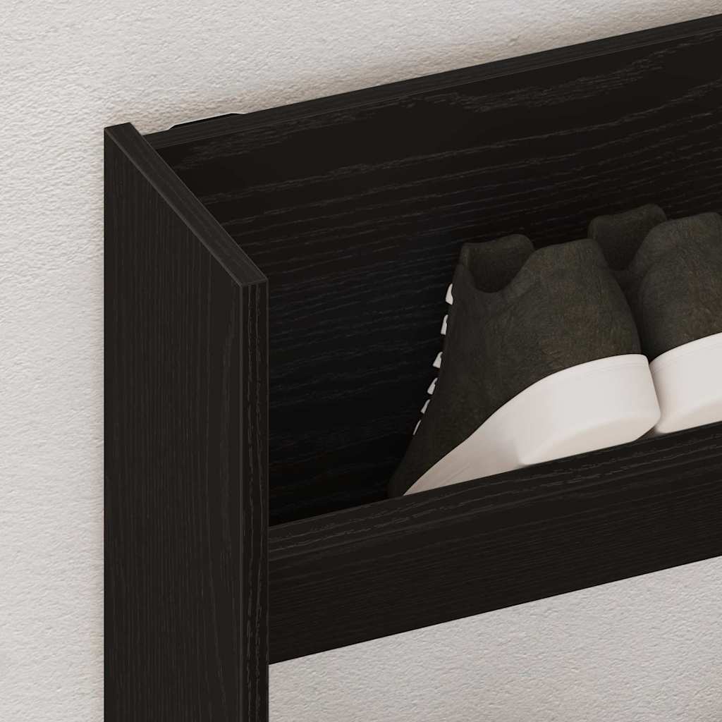 Wandschuhschrank mit Regal Schwarz Eichen-Optik Holzwerkstoff