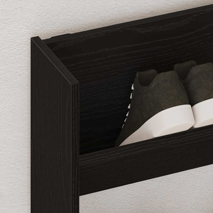 Wandschuhschrank mit Regal Schwarz Eichen-Optik Holzwerkstoff