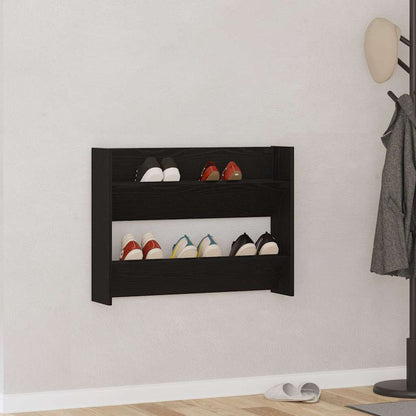 Wandschuhschrank mit Regal Schwarz Eichen-Optik Holzwerkstoff
