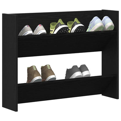 Wandschuhschrank mit Regal Schwarz Eichen-Optik Holzwerkstoff