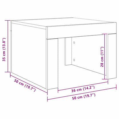 Couchtisch Schwarz Eichen-Optik 50 x 50 x 35 cm Holzwerkstoff
