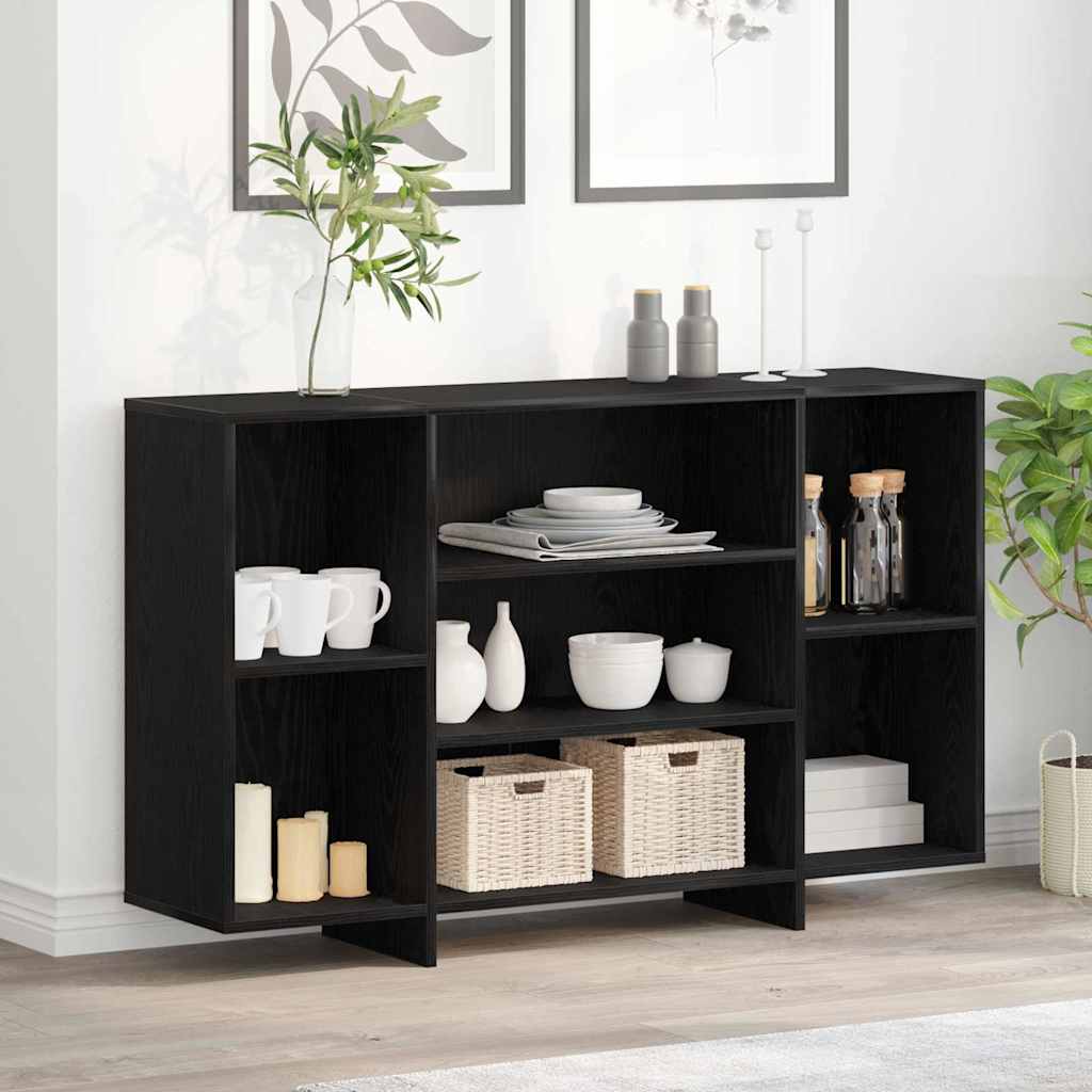 Sideboard Schwarz Eichen-Optik 120 x 30 x 75 cm Holzwerkstoff