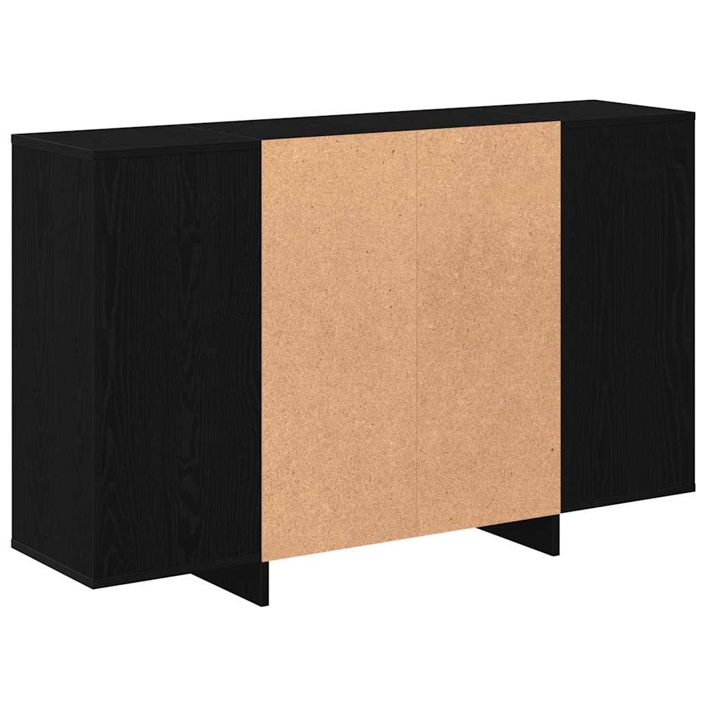 Sideboard Schwarz Eichen-Optik 120 x 30 x 75 cm Holzwerkstoff