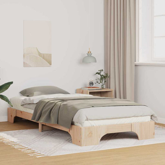 Bodenbettgestell mit Speicher Braun 80 x 210 cm Holz