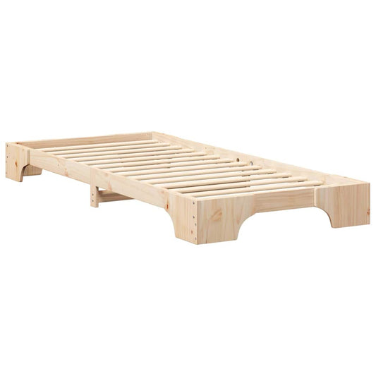 Bodenbettgestell mit Speicher Braun 80 x 210 cm Holz