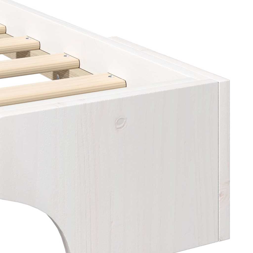 Bodenbettgestell mit Speicher Weiß 80 x 210 cm Holz