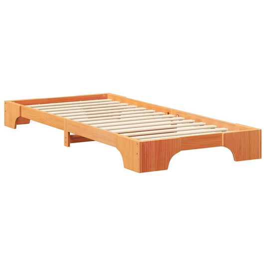 Bodenbettgestell mit Speicher Braun 90 x 210 cm Holz
