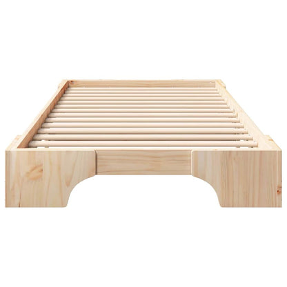 Bodenbettgestell mit Speicher Braun 100 x 210 cm Holz