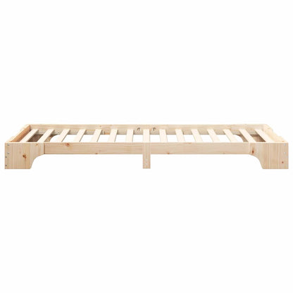 Bodenbettgestell mit Speicher Braun 100 x 210 cm Holz