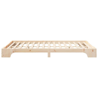 Bodenbettgestell mit Speicher Braun 140 x 210 cm Holz