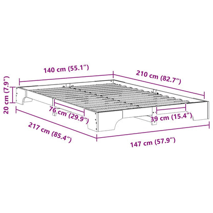Bodenbettgestell mit Speicher Braun 140 x 210 cm Holz