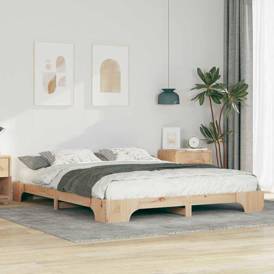 Bodenbettgestell mit Speicher Braun 160 x 210 cm Holz