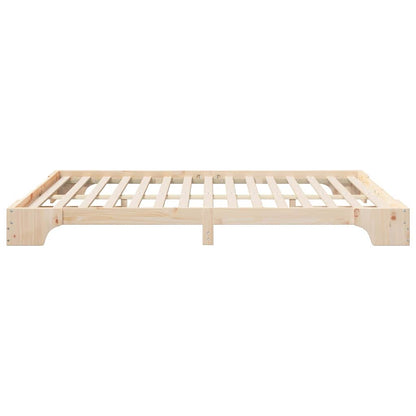 Bodenbettgestell mit Speicher Braun 160 x 210 cm Holz