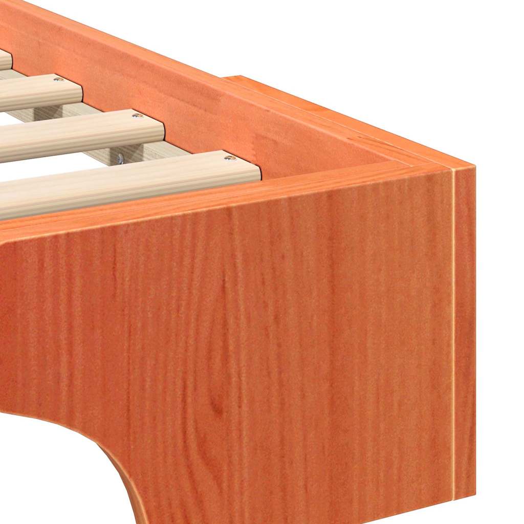 Bodenbettgestell mit Speicher Braun 160 x 210 cm Massivholz