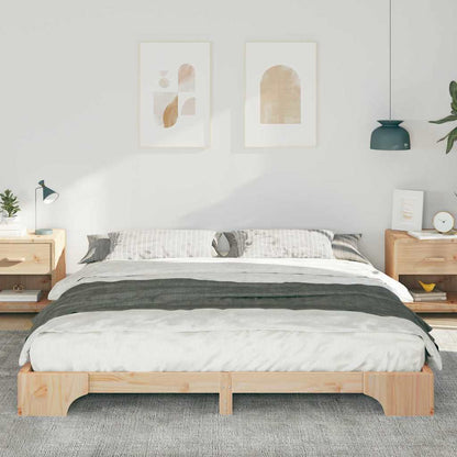 Bodenbettgestell Braun 180 x 210 cm Massivholz Kiefer