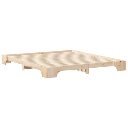 Bodenbettgestell Braun 180 x 210 cm Massivholz Kiefer