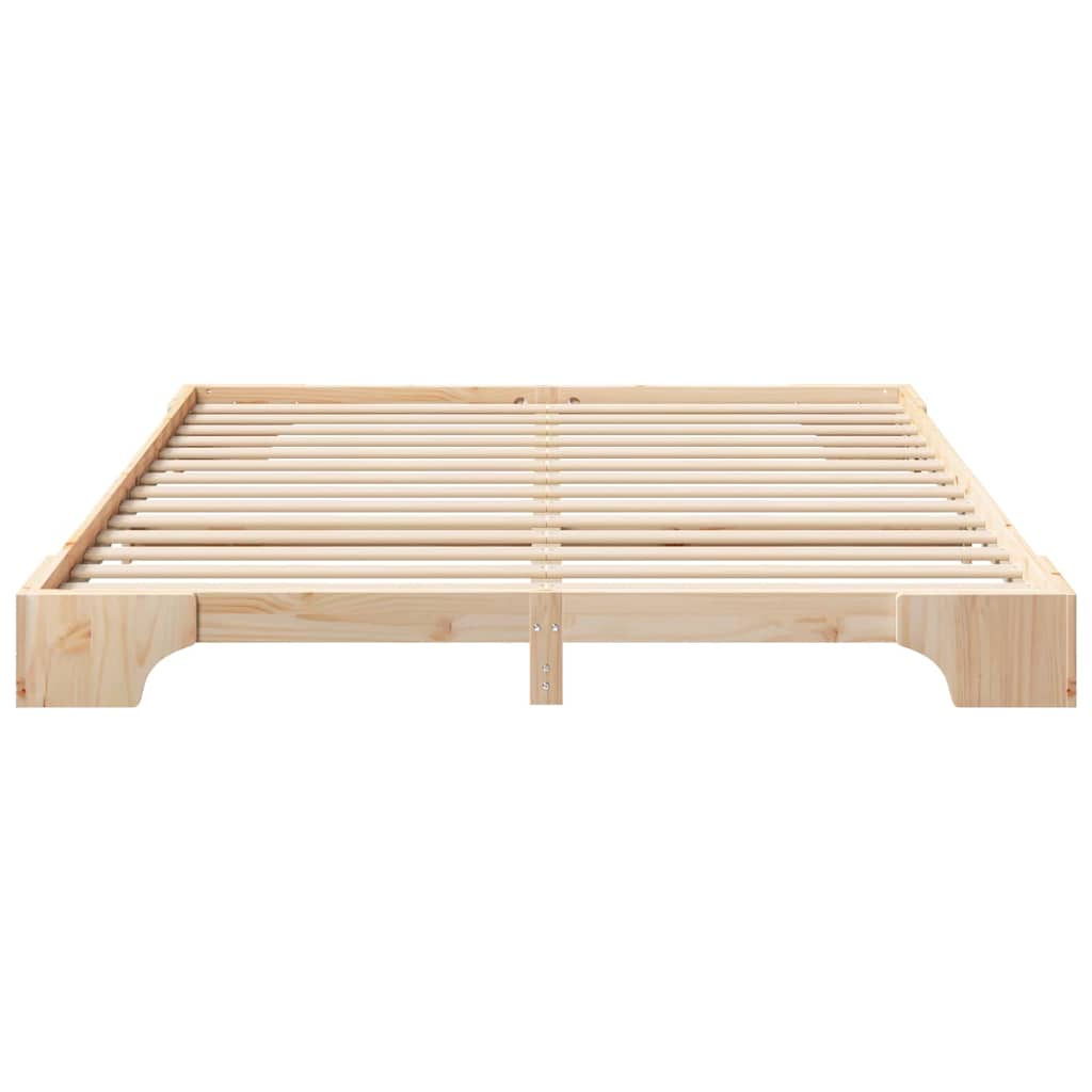 Bodenbettgestell Braun 180 x 210 cm Massivholz Kiefer