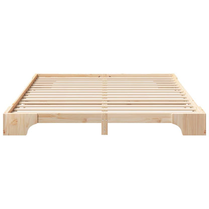 Bodenbettgestell Braun 180 x 210 cm Massivholz Kiefer