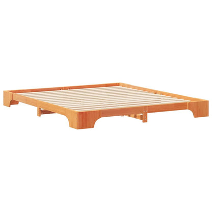 Bodenbettgestell mit Speicher Braun 200 x 210 cm Holz