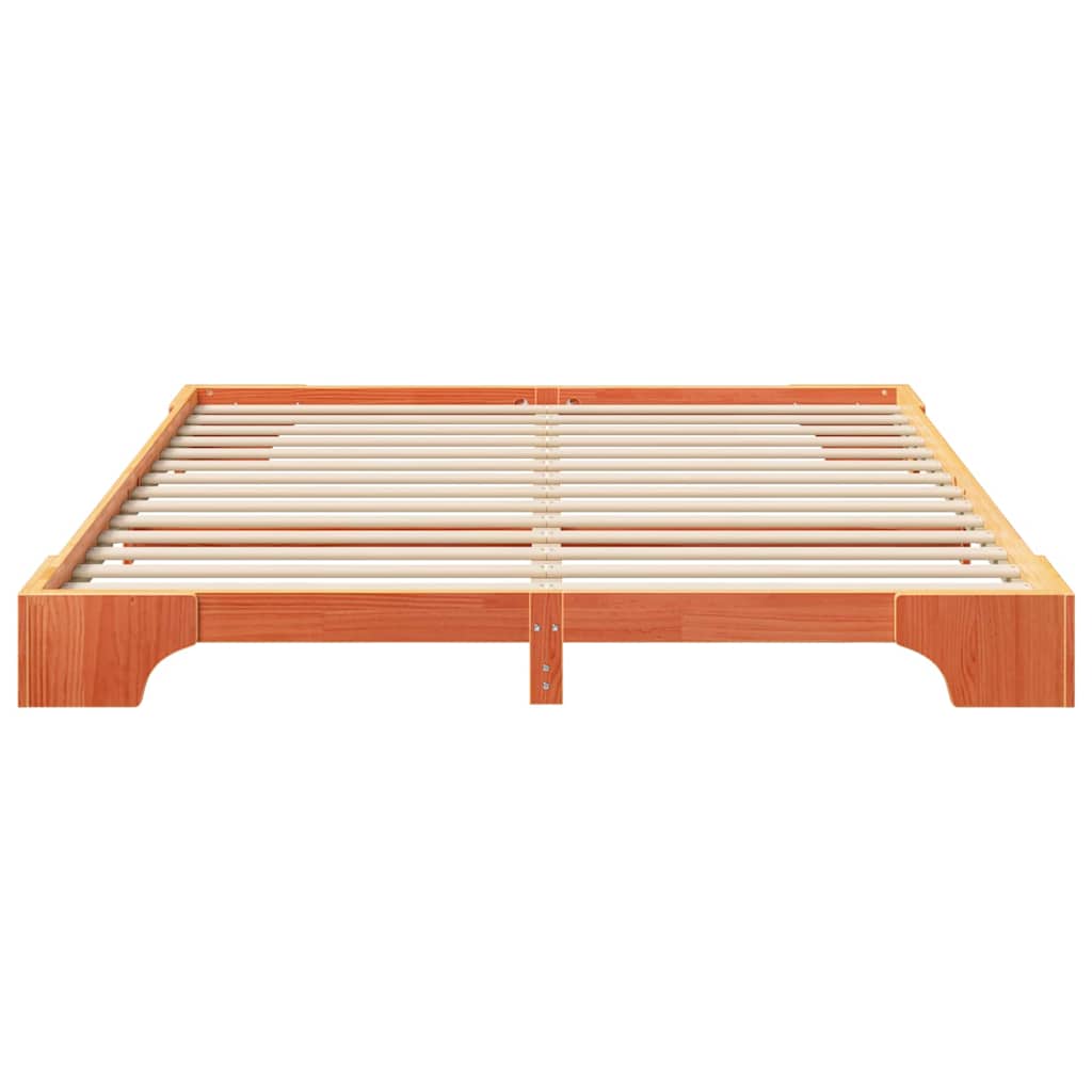 Bodenbettgestell mit Speicher Braun 200 x 210 cm Holz