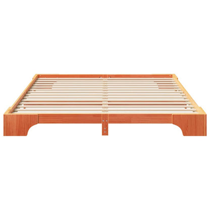Bodenbettgestell mit Speicher Braun 200 x 210 cm Holz