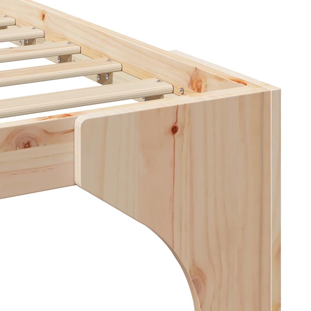 Bodenbettgestell Braun 200 x 200 cm Massivholz Kiefer