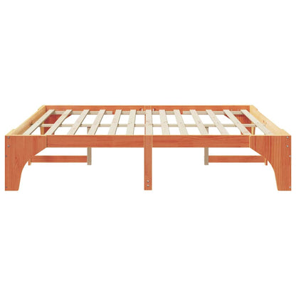 Bodenbettgestell Braun 200 x 200 cm Massivholz Kiefer