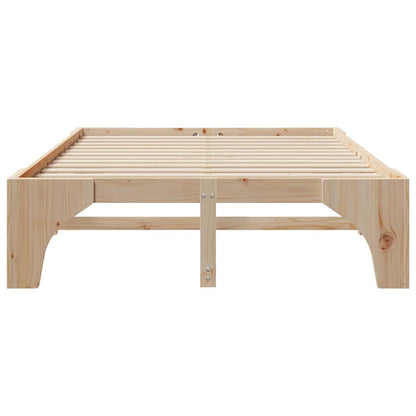 Bodenbettgestell Braun 150 x 200 cm Massivholz Kiefer