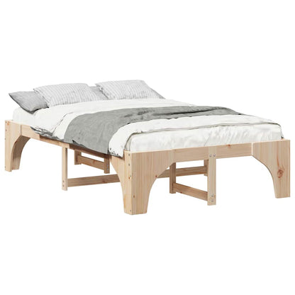 Bodenbettgestell Braun 120 x 200 cm Massivholz Kiefer