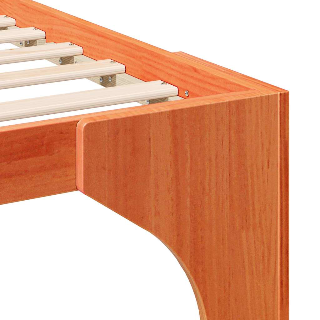 Bodenbettgestell mit Speicher Braun 135 x 190 cm Kiefernholz