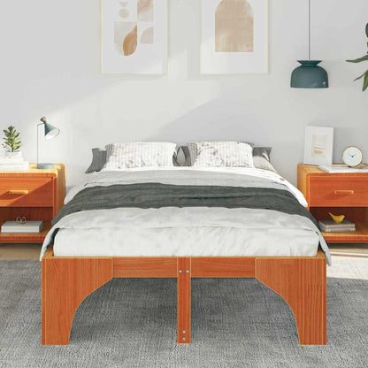 Bodenbettgestell Braun 120 x 190 cm Massivholz Kiefer