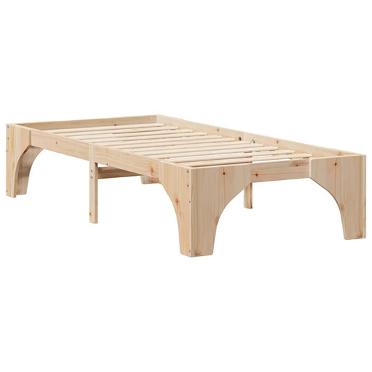 Bodenbettgestell Braun 80 x 200 cm Massivholz Kiefer