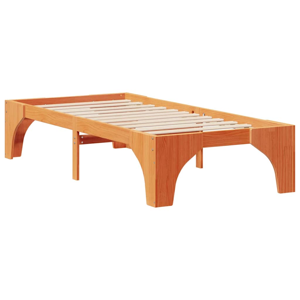Bodenbettgestell Braun 80 x 200 cm Massivholz Kiefer