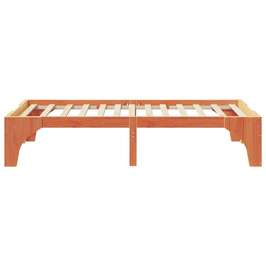 Bodenbettgestell Braun 80 x 200 cm Massivholz Kiefer