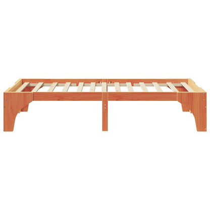 Bodenbettgestell Braun 80 x 200 cm Massivholz Kiefer